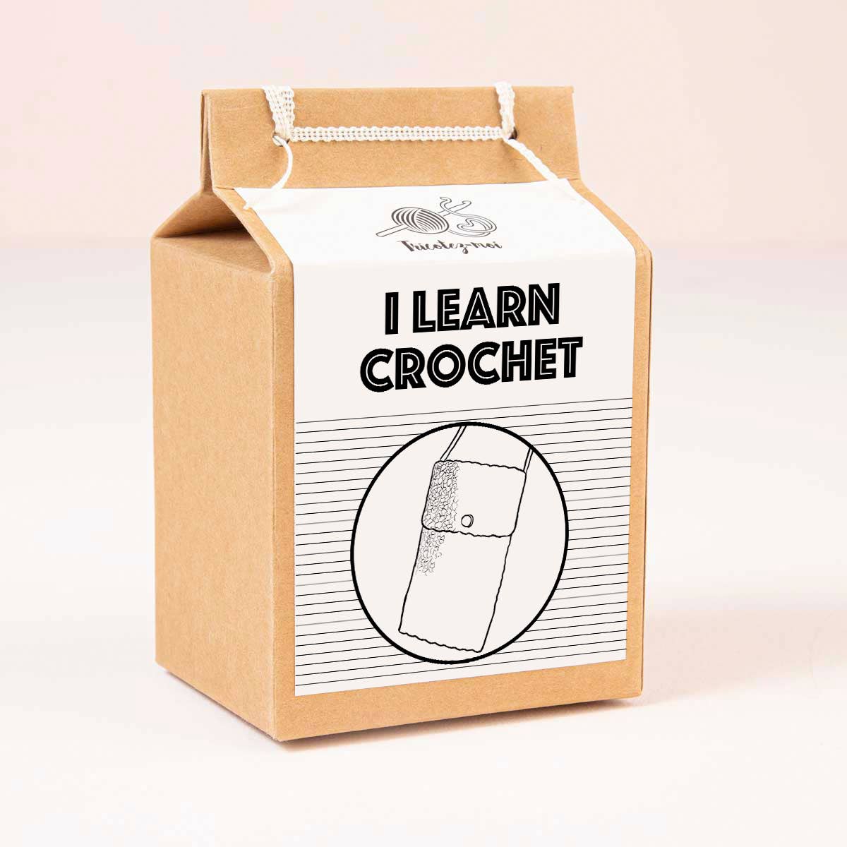 Box I'm learning to crochet Cream-colored mobile pouch