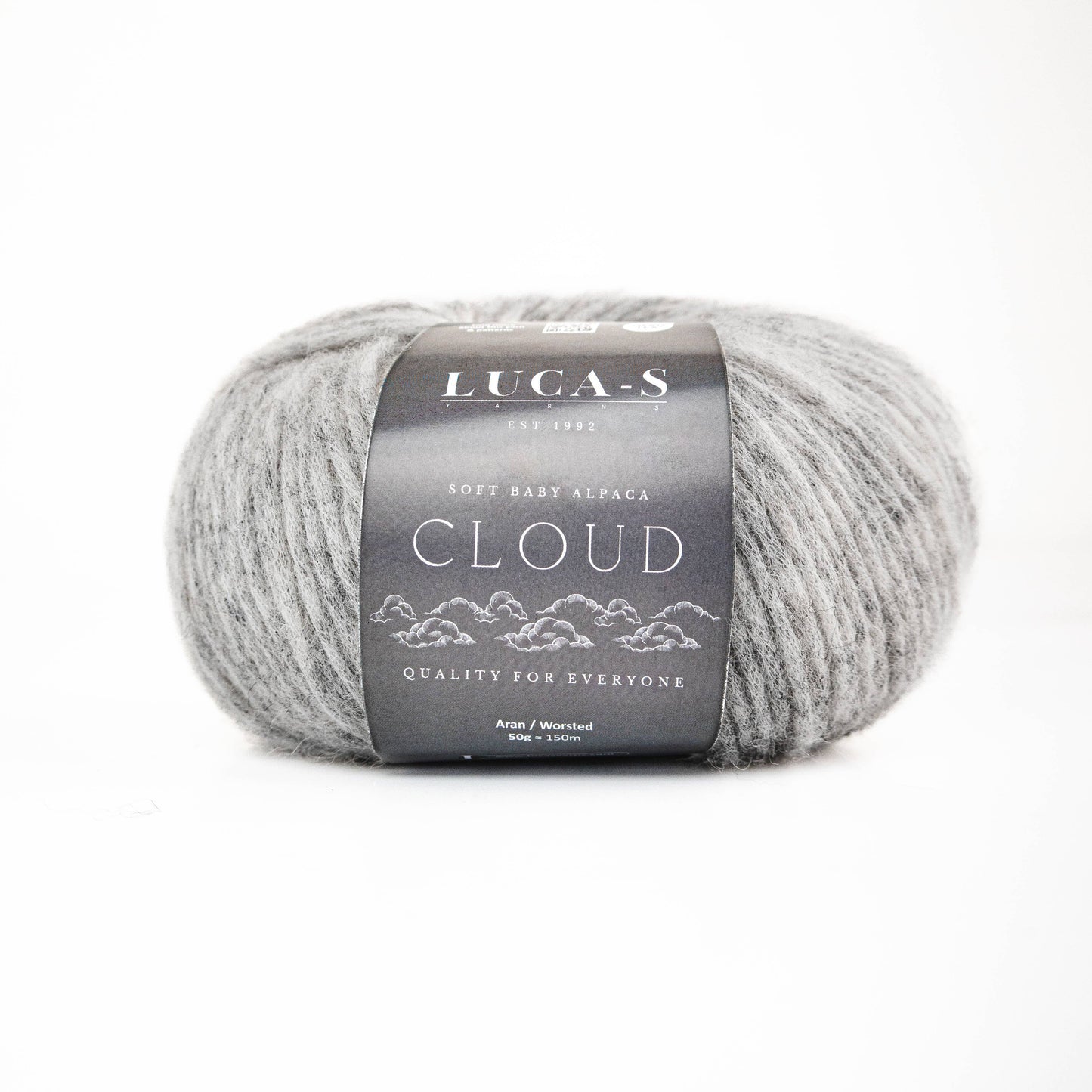 Luca-S Cloud - Soft Aran Alpaca Knitting Yarn: Off-White (01)