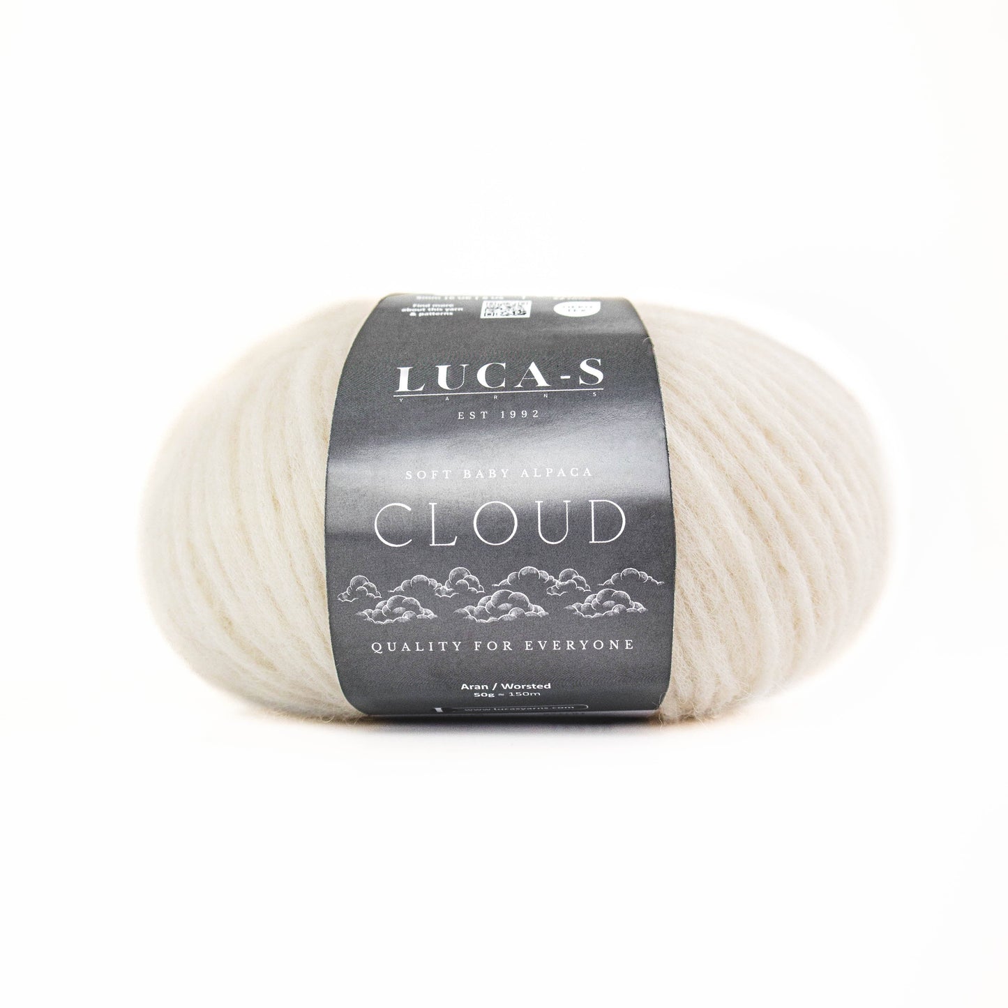 Luca-S Cloud - Soft Aran Alpaca Knitting Yarn: Off-White (01)