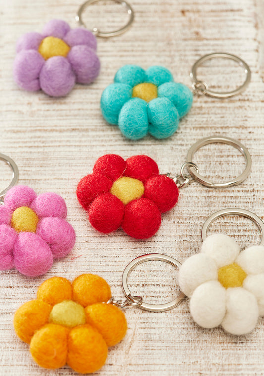 Namaste, Felt Flower Keyrings