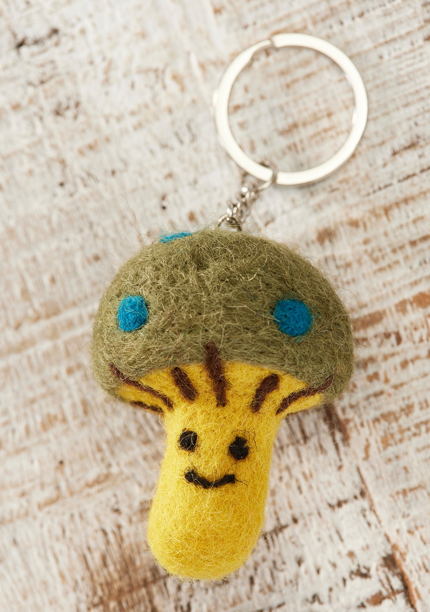 Namaste, Felt Mushroom Keyring